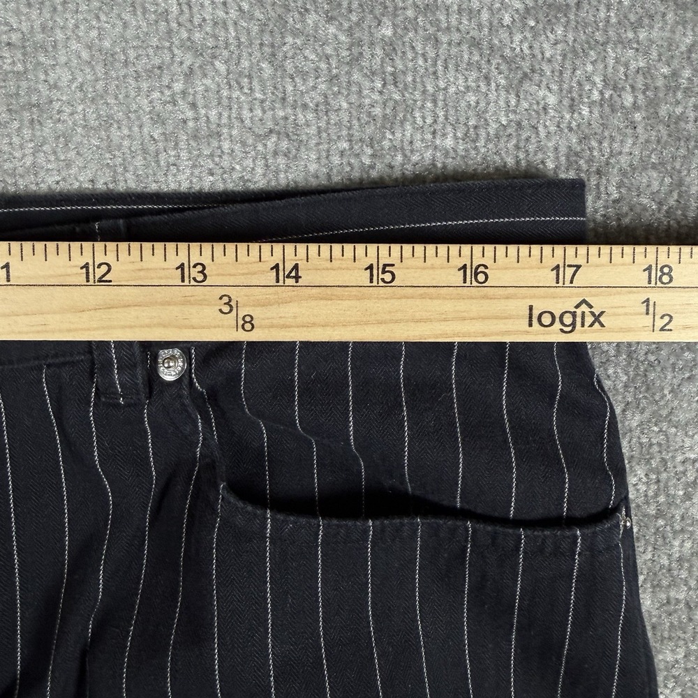 VTG Chaps True American Pants Women's 14 Navy Blue Pinstriped Straight Classic - Picture 6 of 9